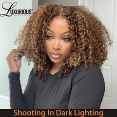 Highlight Ombre Honey Blonde Human Hair Wigs For Women 13x4 Curly Lace Front Wig Human Hair Burmese Curly Wig Brazilian 250%