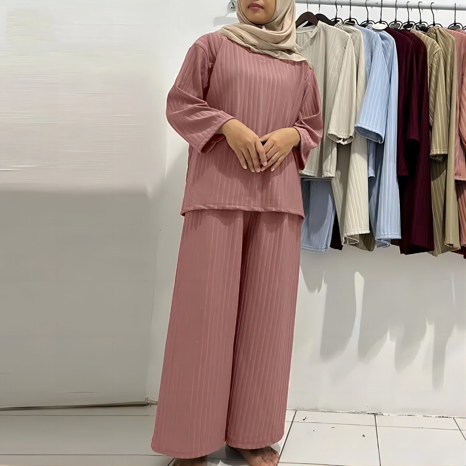 Women's Fashion 2-Piece Set Muslim Suit