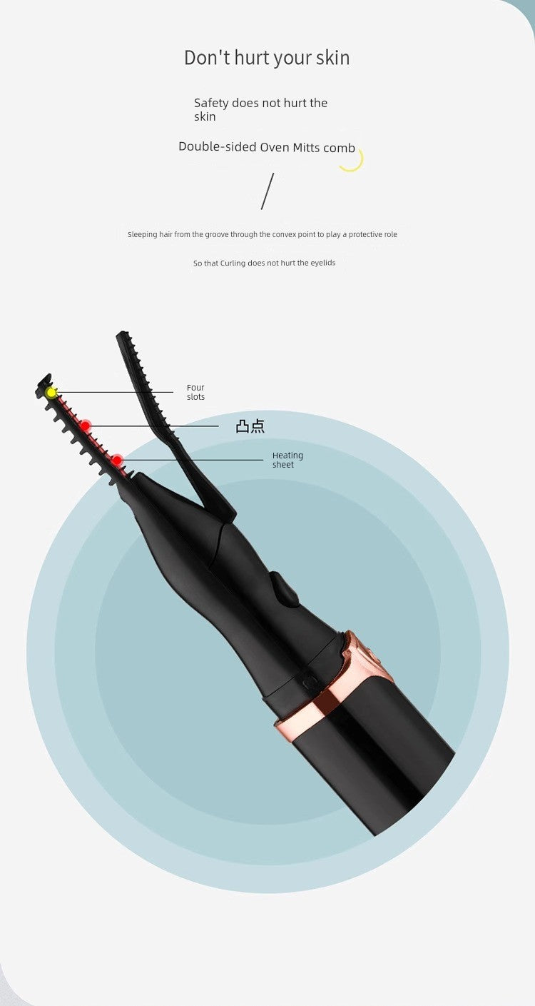 [One Ironing Will Be Warped] Electric Eyelash Curler Electric Heating Electric Heating Eyelash Perm Handy Gadget Charging Lasting Hair-Styling Curler
