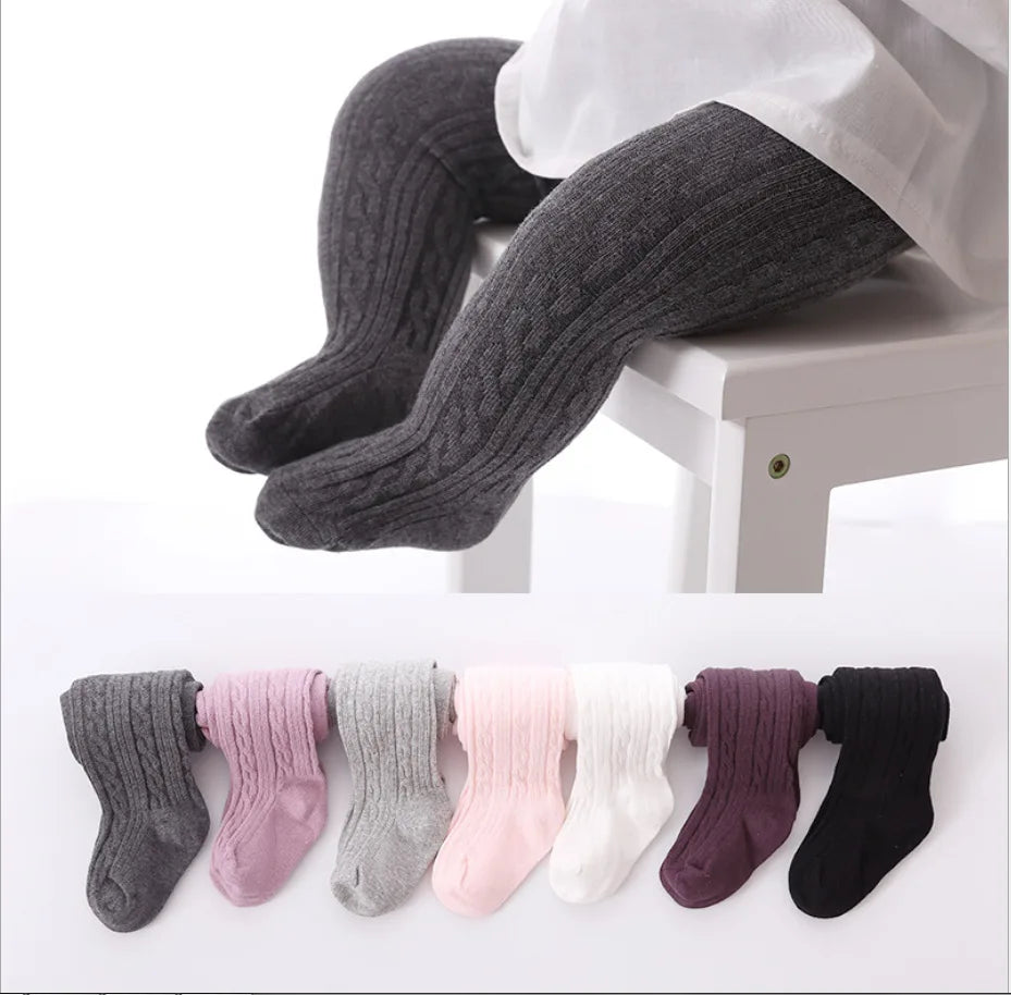 Cute Baby Girls Knit Tights Spring Autumn Winter Toddler Cotton Stocking Breathable Pantyhose For 0-8Years Boys Girls
