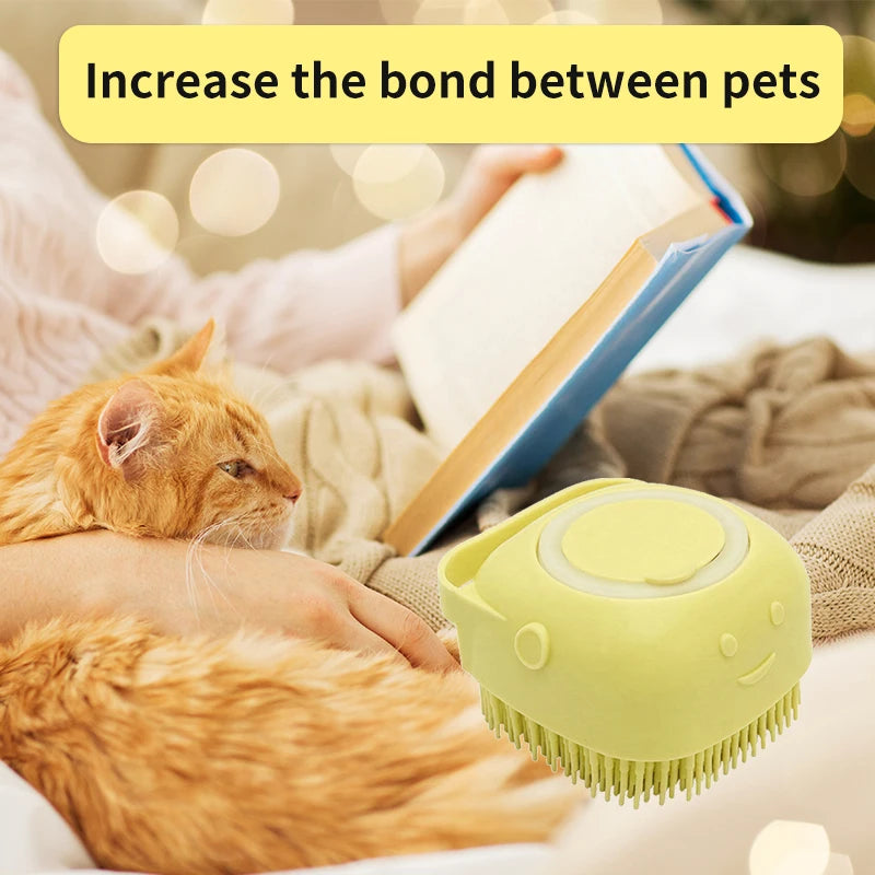 Shower Massage  Rubber Dog Brush for Short Long Haired Dogs Cats Soft Pet Bath Brush Removes Loose & Shed Fur Cat toothbrush Dog