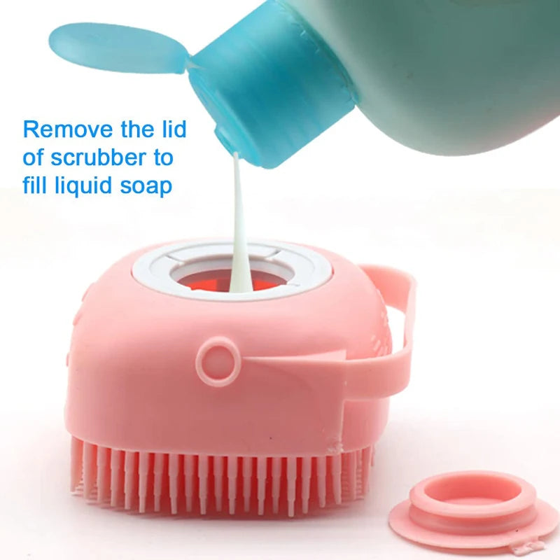 Pet Dog Shampoo Brush Cat Massage Comb Grooming Scrubber for Bathing Short Hair Soft Silicone Rubber Pet Shower Accessories