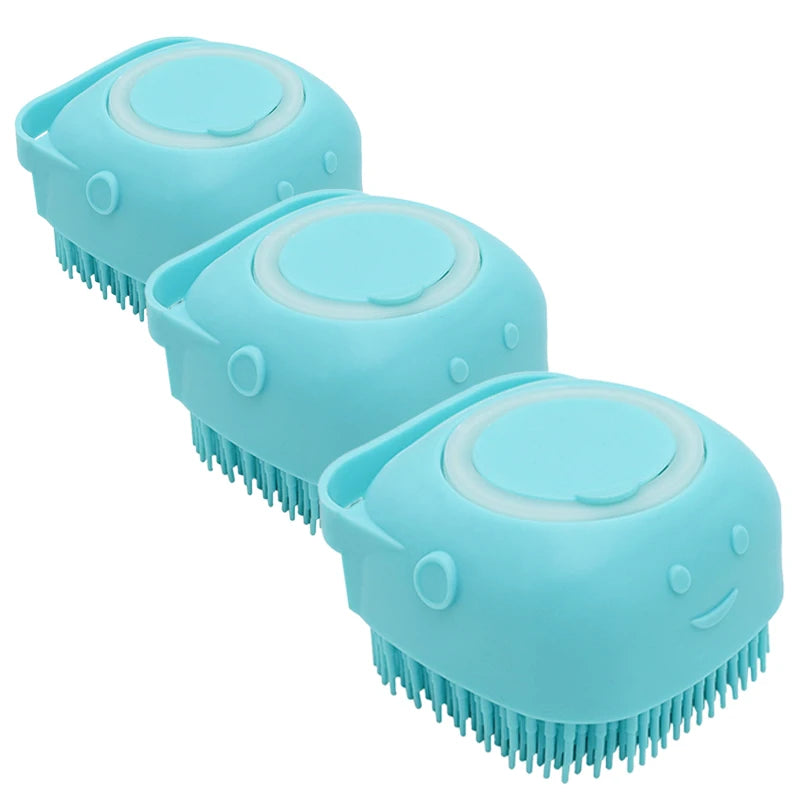 Shower Massage  Rubber Dog Brush for Short Long Haired Dogs Cats Soft Pet Bath Brush Removes Loose & Shed Fur Cat toothbrush Dog