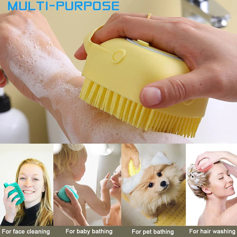 Pet Dog Shampoo Brush Cat Massage Comb Grooming Scrubber for Bathing Short Hair Soft Silicone Rubber Pet Shower Accessories