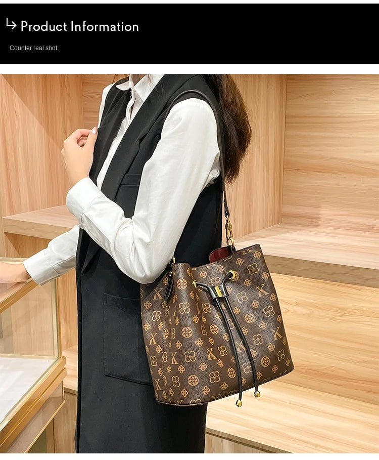 Brand women's bucket bag, women's 2025 new designer, high-end and fashionable popular single shoulder crossbody bag