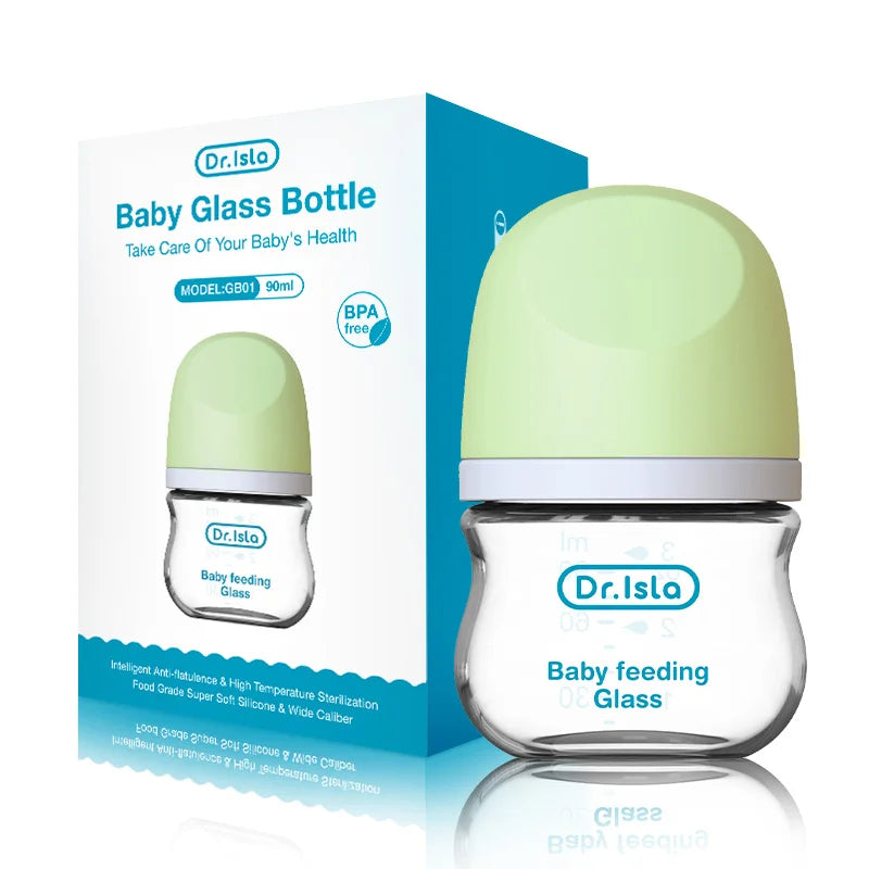 Dr.isla Anti-Choke Baby Bottle Newborn Glass Bottles 90/160ML Anti-flatulence Milk Feeding Bottles Infant BPA Free 0-3 Month