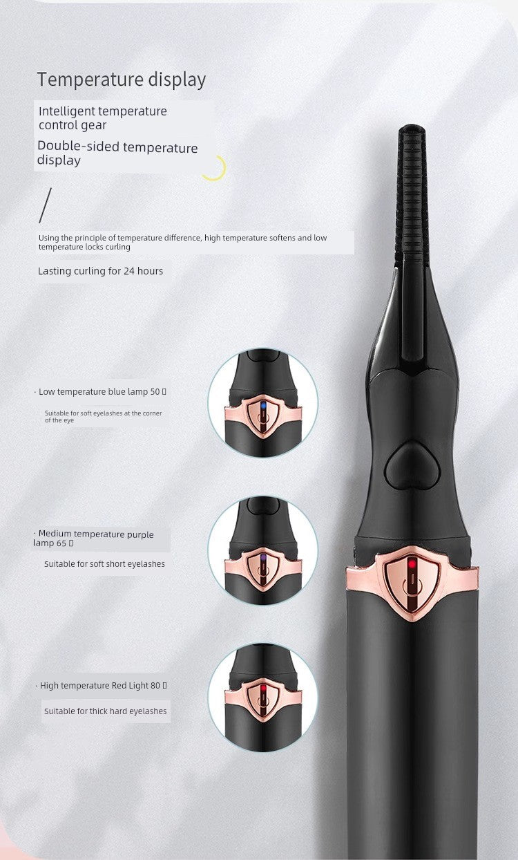 [One Ironing Will Be Warped] Electric Eyelash Curler Electric Heating Electric Heating Eyelash Perm Handy Gadget Charging Lasting Hair-Styling Curler