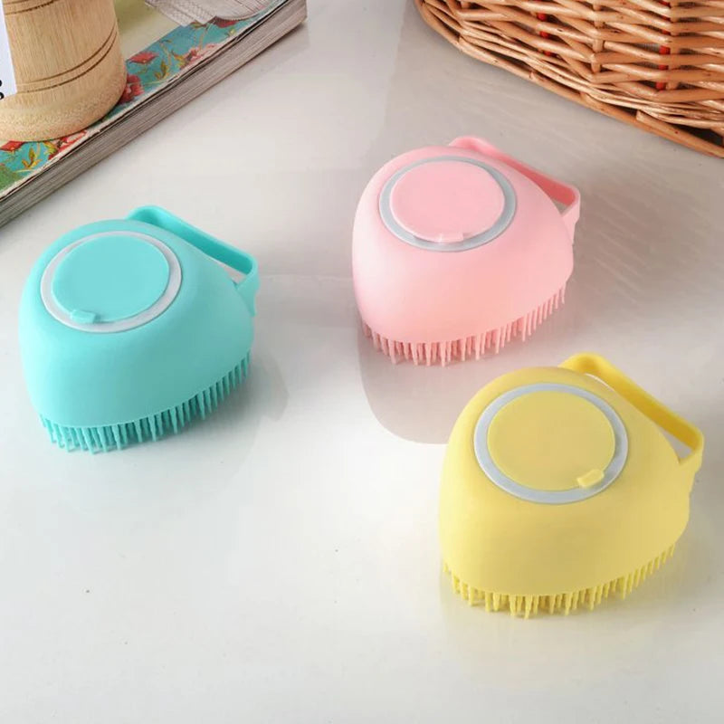 Pet cat and dog silicone bath brush massage care soft bath brush can fill liquid bath ball brush pet accessories dog cat tool
