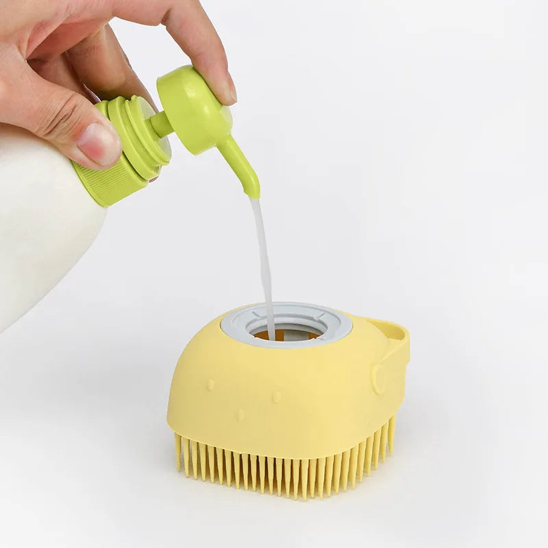 Pet cat and dog silicone bath brush massage care soft bath brush can fill liquid bath ball brush pet accessories dog cat tool
