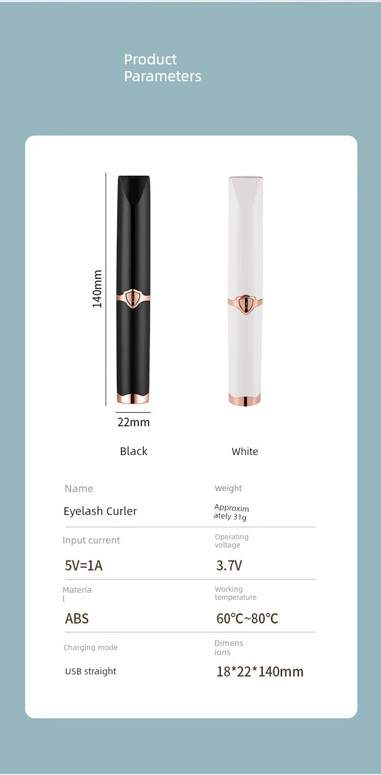 [One Ironing Will Be Warped] Electric Eyelash Curler Electric Heating Electric Heating Eyelash Perm Handy Gadget Charging Lasting Hair-Styling Curler