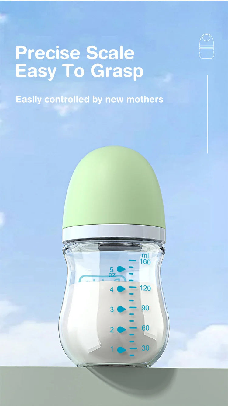 Dr.isla Anti-Choke Baby Bottle Newborn Glass Bottles 90/160ML Anti-flatulence Milk Feeding Bottles Infant BPA Free 0-3 Month