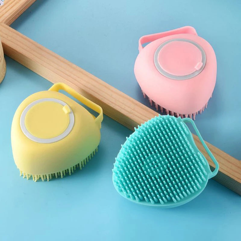 Pet cat and dog silicone bath brush massage care soft bath brush can fill liquid bath ball brush pet accessories dog cat tool
