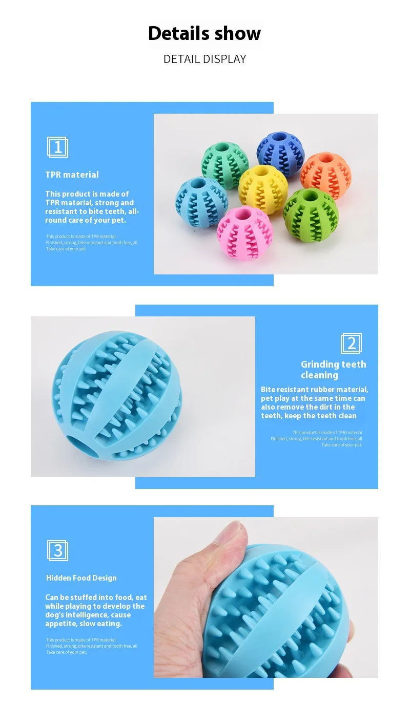 Natural Rubber Pet Dog Toys Dog Chew Toys Tooth Cleaning Treat Ball Extra-tough Interactive Elasticity Ball5cm for Pet Products