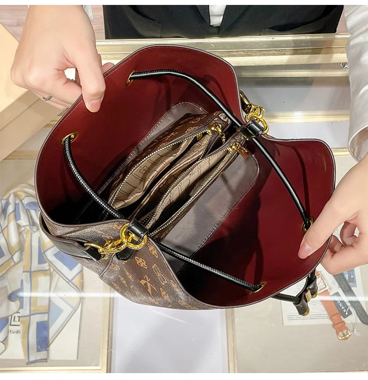 Brand women's bucket bag, women's 2025 new designer, high-end and fashionable popular single shoulder crossbody bag