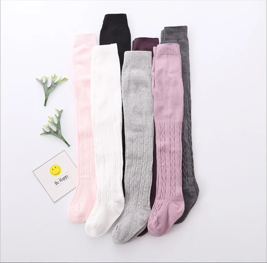 Cute Baby Girls Knit Tights Spring Autumn Winter Toddler Cotton Stocking Breathable Pantyhose For 0-8Years Boys Girls