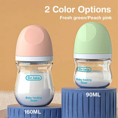 Dr.isla Anti-Choke Baby Bottle Newborn Glass Bottles 90/160ML Anti-flatulence Milk Feeding Bottles Infant BPA Free 0-3 Month