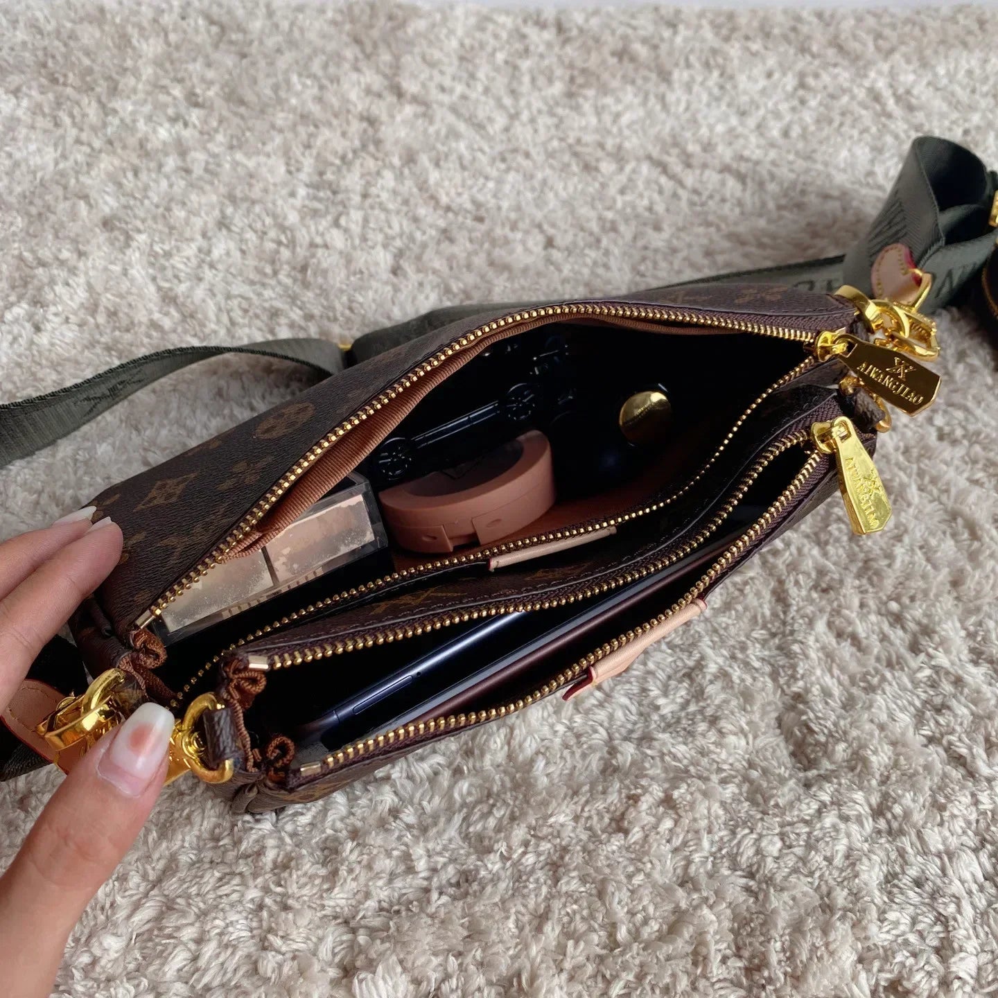 Womens fashion versatile designer bag three in one mahjong single shoulder bags crossbody chain underarm envelope bags BL16