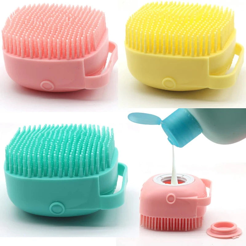 Pet Dog Shampoo Brush Cat Massage Comb Grooming Scrubber for Bathing Short Hair Soft Silicone Rubber Pet Shower Accessories